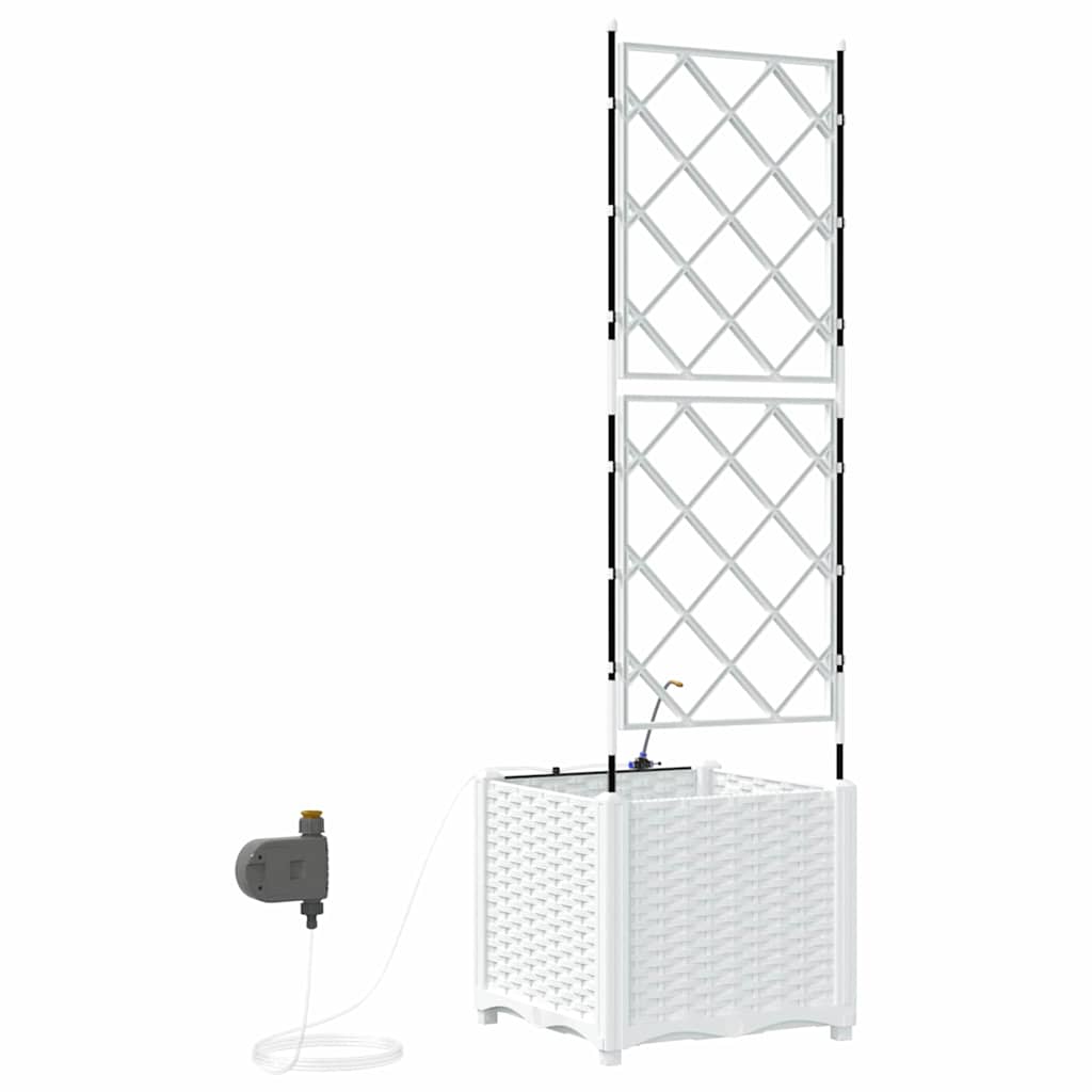 Garden Planter White 40 x 40 x 142 cm PP