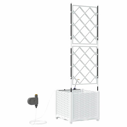 Garden Planter White 40 x 40 x 142 cm PP