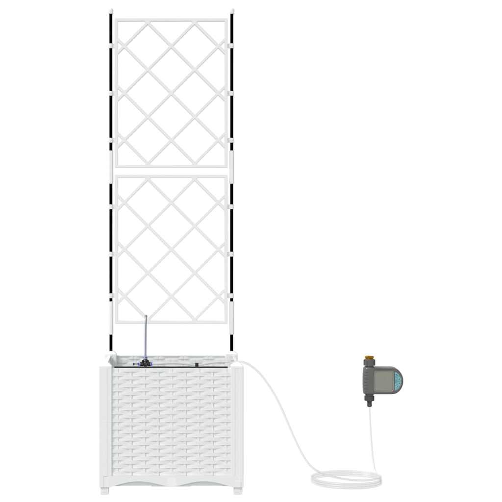 Garden Planter White 40 x 40 x 142 cm PP
