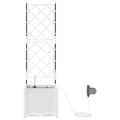 Garden Planter White 40 x 40 x 142 cm PP