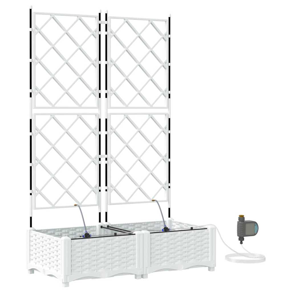 Garden Planter 2 pcs White 80 x 40 x 126 cm PP