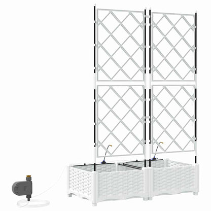 Garden Planter 2 pcs White 80 x 40 x 126 cm PP