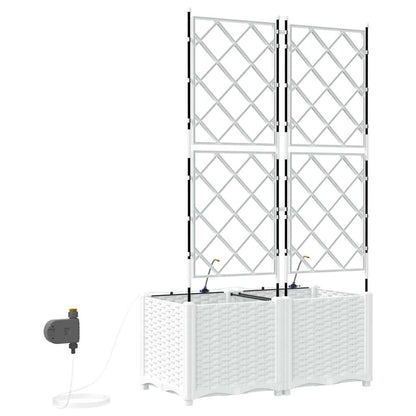 Garden Planter 2 pcs White 80 x 40 x 142 cm PP