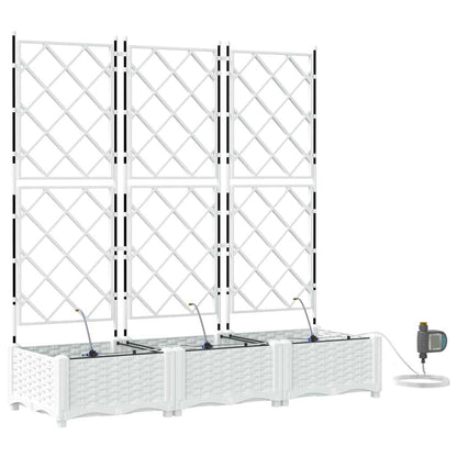 Garden Planter 3 pcs White 120 x 40 x 126 cm PP