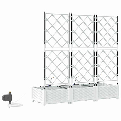 Garden Planter 3 pcs White 120 x 40 x 126 cm PP