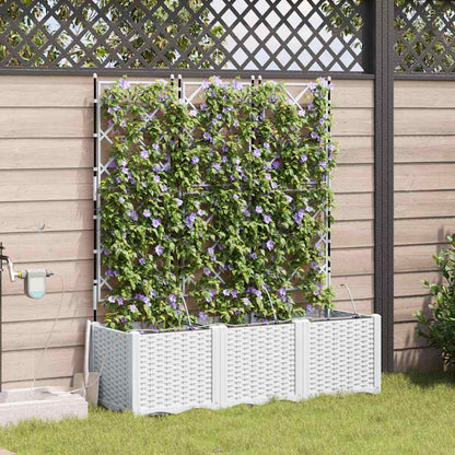 Garden Planter 3 pcs White 120 x 40 x 142 cm PP