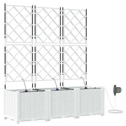 Garden Planter 3 pcs White 120 x 40 x 142 cm PP