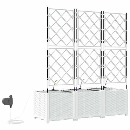 Garden Planter 3 pcs White 120 x 40 x 142 cm PP
