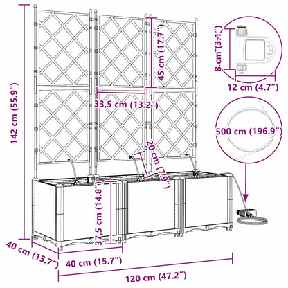 Garden Planter 3 pcs White 120 x 40 x 142 cm PP