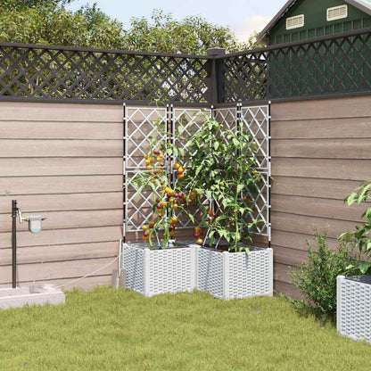 Garden Planter 3 pcs White 80 x 80 x 142 cm PP