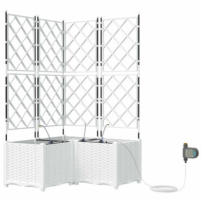 Garden Planter 3 pcs White 80 x 80 x 142 cm PP
