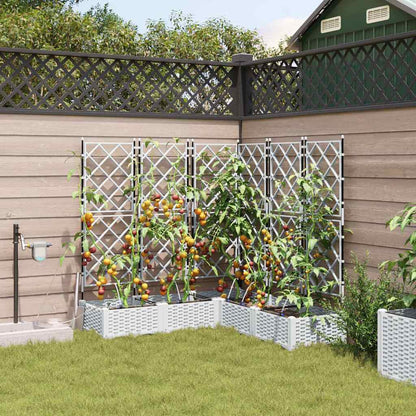 Garden Planter 5 pcs White 120 x 120 x 126 cm PP