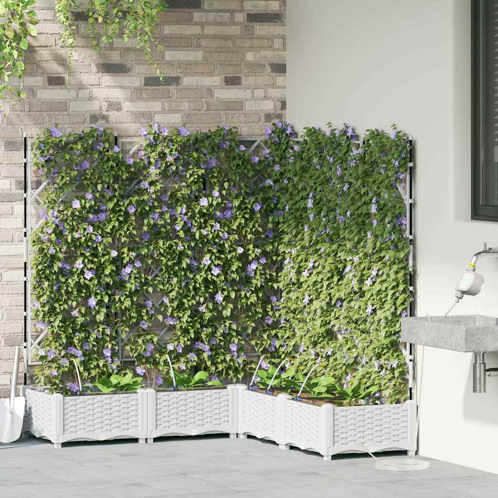 Garden Planter 5 pcs White 120 x 120 x 126 cm PP