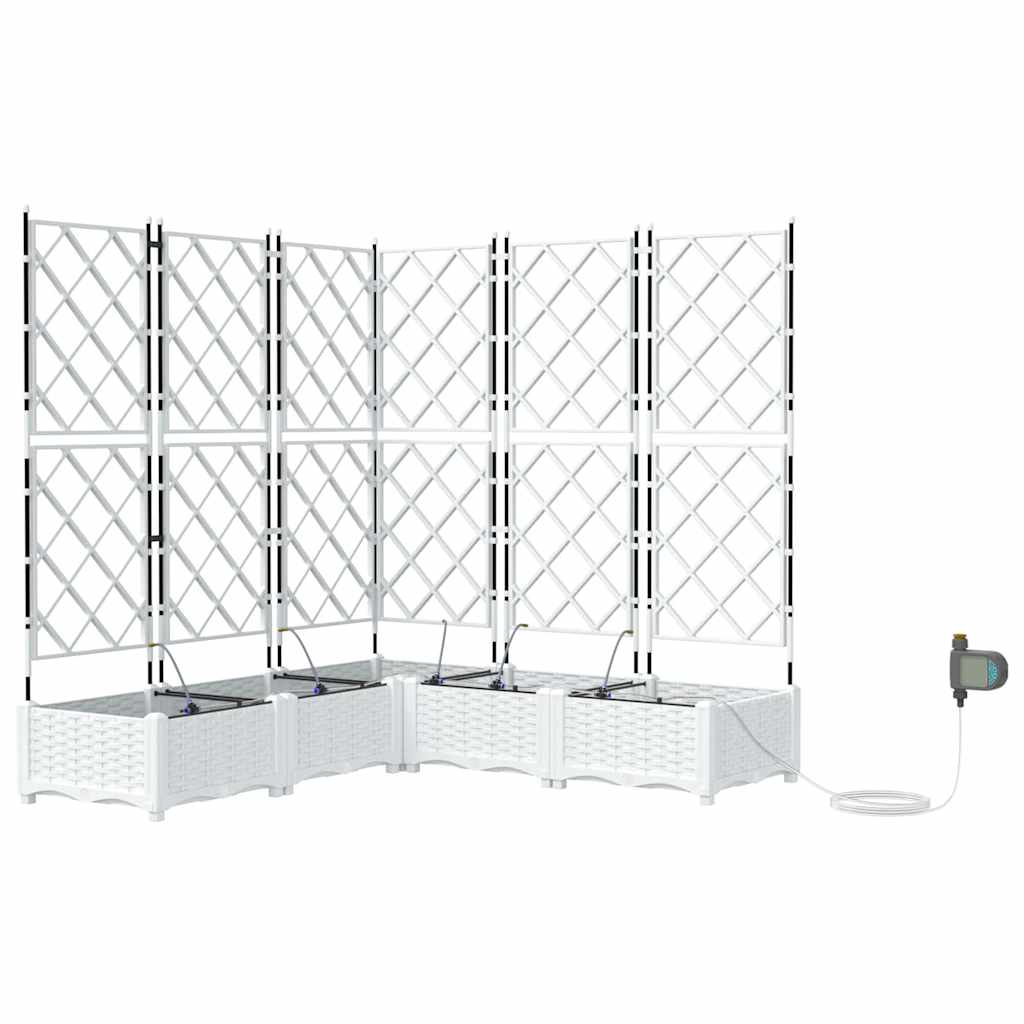 Garden Planter 5 pcs White 120 x 120 x 126 cm PP