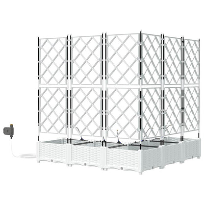 Garden Planter 5 pcs White 120 x 120 x 126 cm PP
