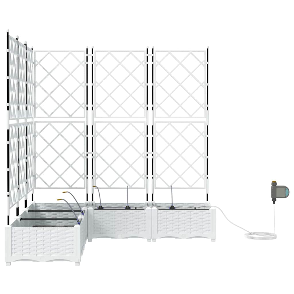 Garden Planter 5 pcs White 120 x 120 x 126 cm PP
