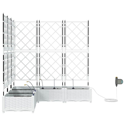 Garden Planter 5 pcs White 120 x 120 x 126 cm PP