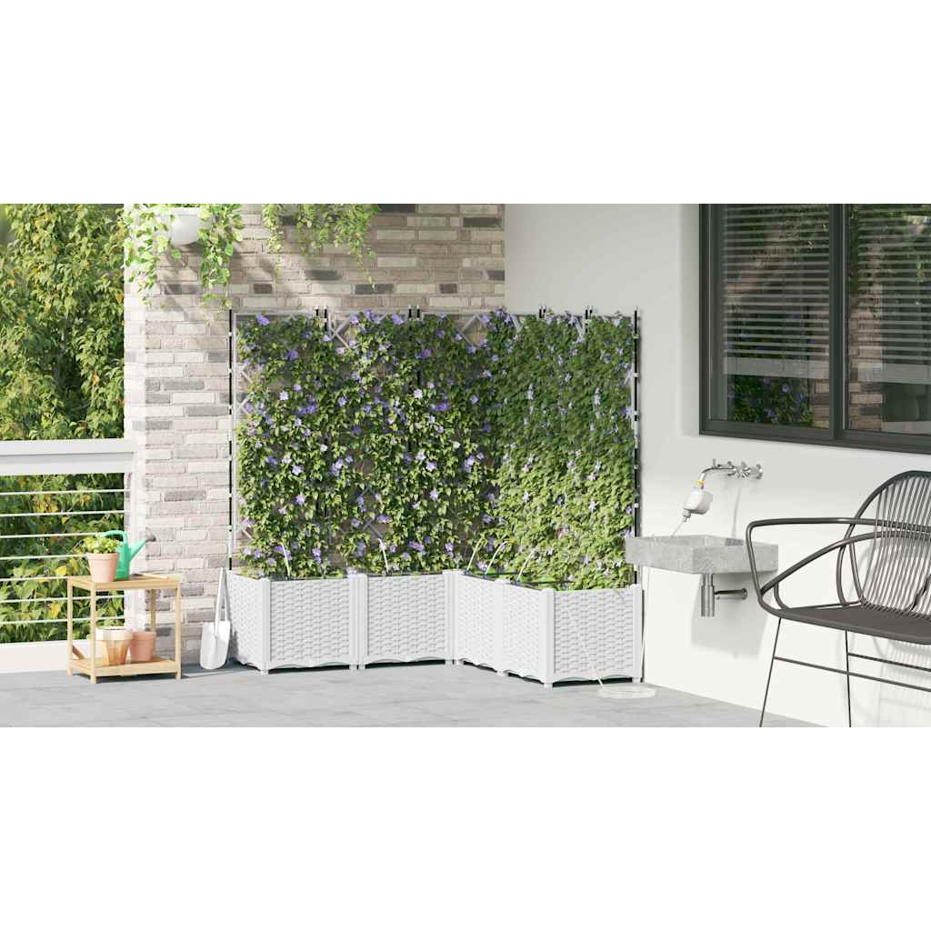 Garden Planter 5 pcs White 120 x 120 x 142 cm PP