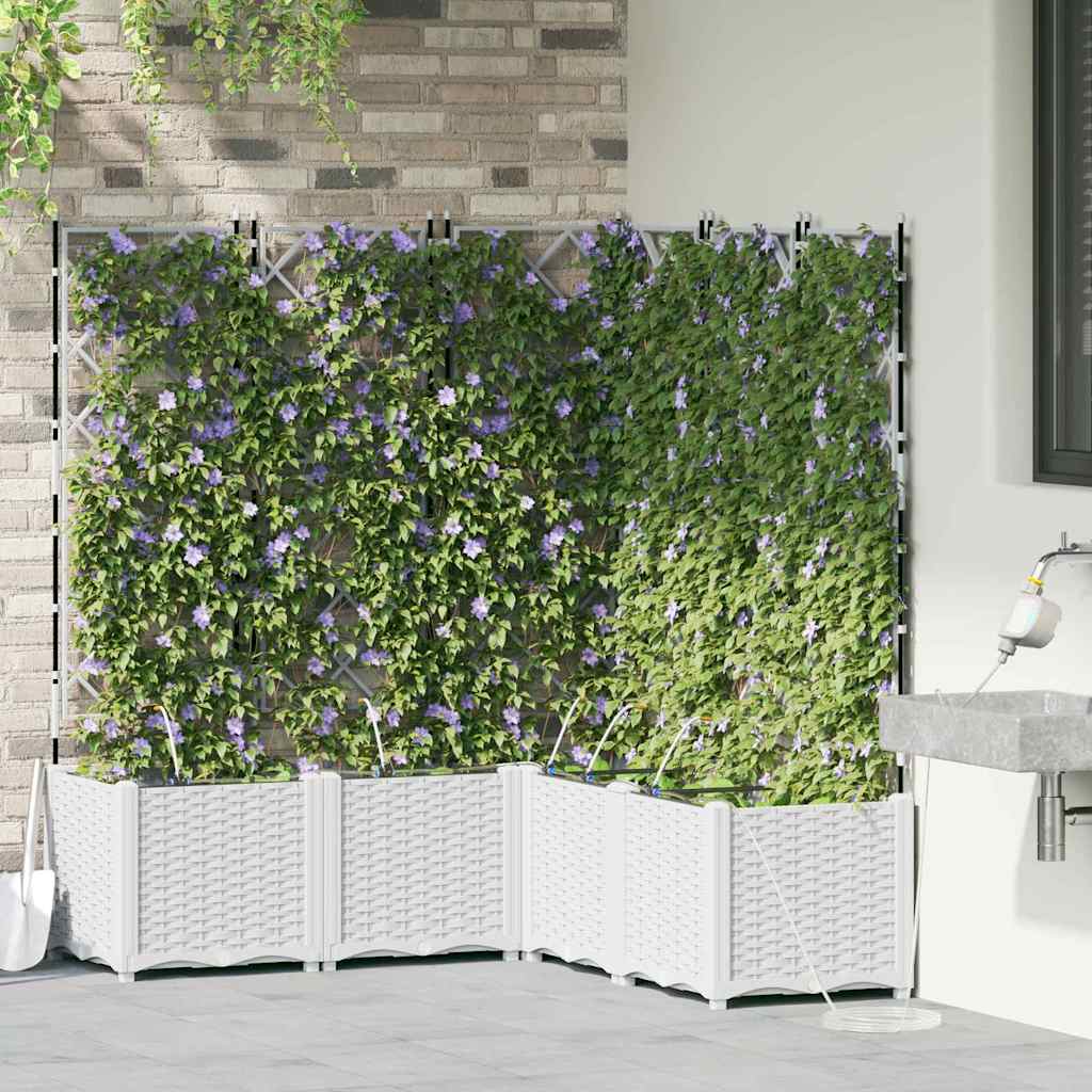 Garden Planter 5 pcs White 120 x 120 x 142 cm PP