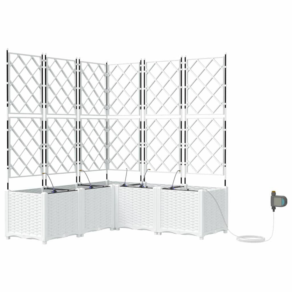 Garden Planter 5 pcs White 120 x 120 x 142 cm PP