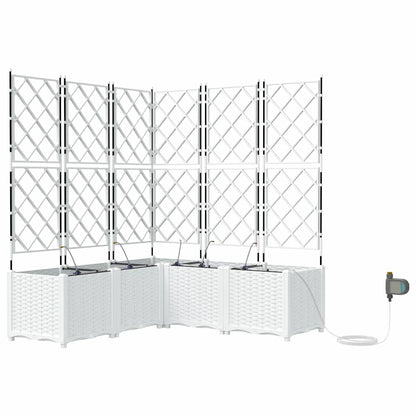 Garden Planter 5 pcs White 120 x 120 x 142 cm PP
