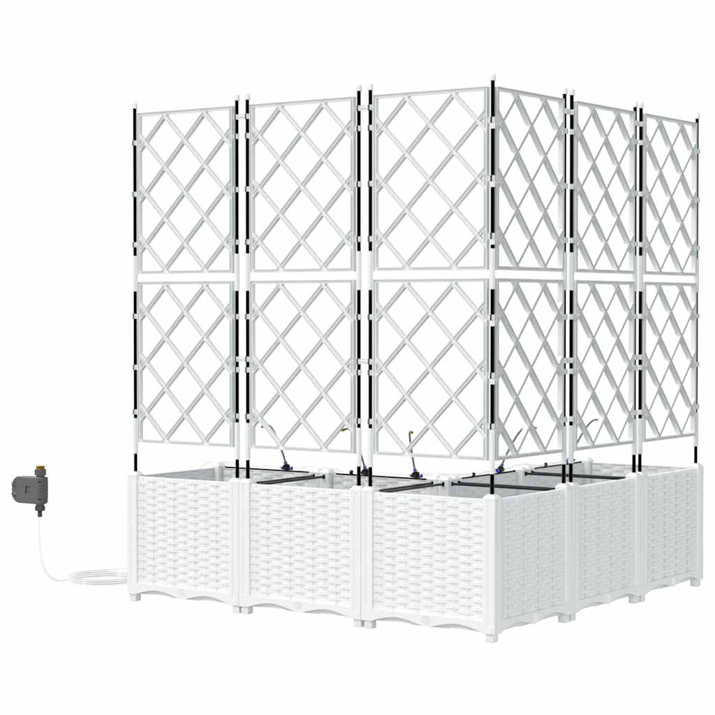 Garden Planter 5 pcs White 120 x 120 x 142 cm PP