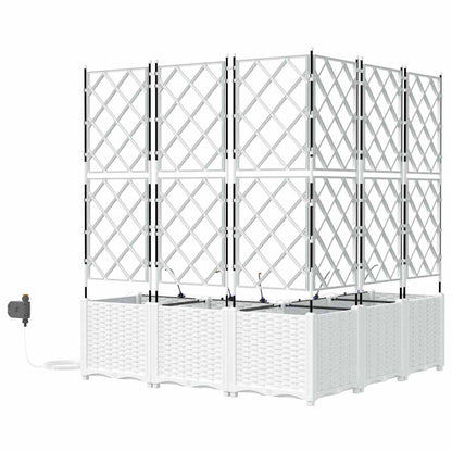 Garden Planter 5 pcs White 120 x 120 x 142 cm PP