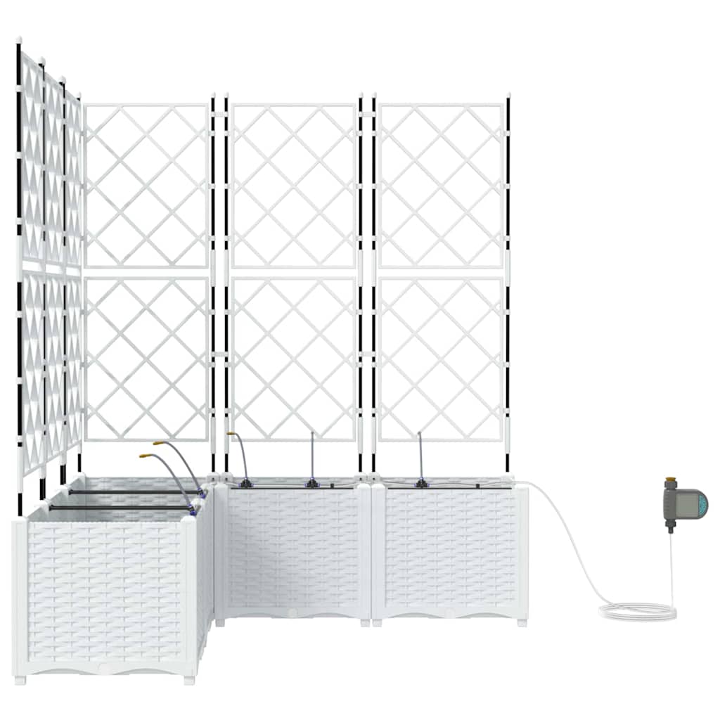 Garden Planter 5 pcs White 120 x 120 x 142 cm PP