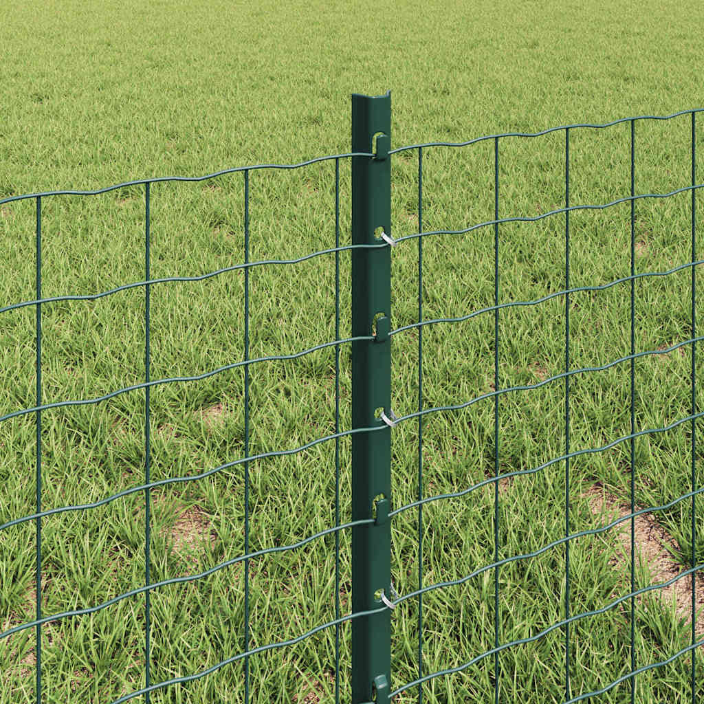 Embedded Fence Post 5 pcs Green 80 cm Powder-Coated Steel