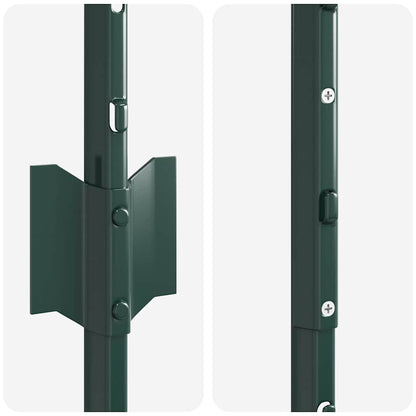 Embedded Fence Post 5 pcs Green 140 cm Powder-Coated Steel