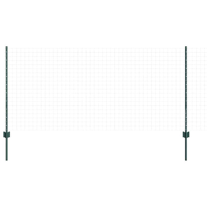 Embedded Fence Post 11 pcs Green 140 cm Powder-Coated Steel