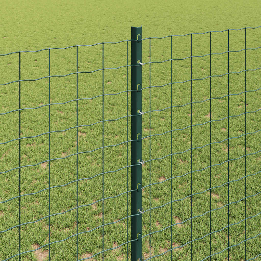 Embedded Fence Post 5 pcs Green 180 cm Powder-Coated Steel