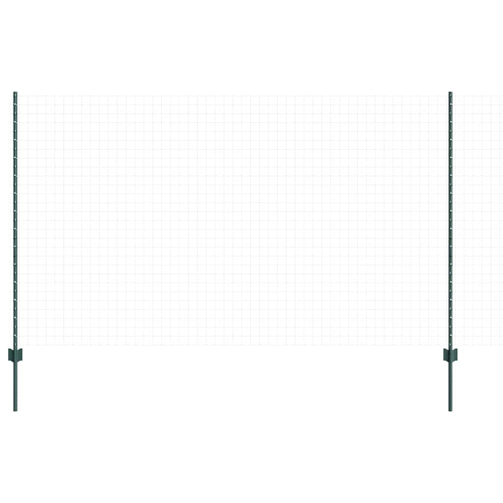 Embedded Fence Post 5 pcs Green 180 cm Powder-Coated Steel