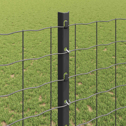 Embedded Fence Post 5 pcs Grey 160 cm Powder-Coated Steel