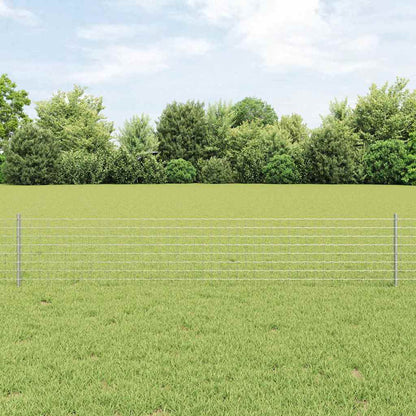 Embedded Fence Post 11 pcs Silver 80 cm Powder-Coated Steel