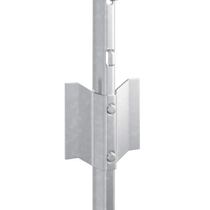 Embedded Fence Post 5 pcs Silver 120 cm Powder-Coated Steel