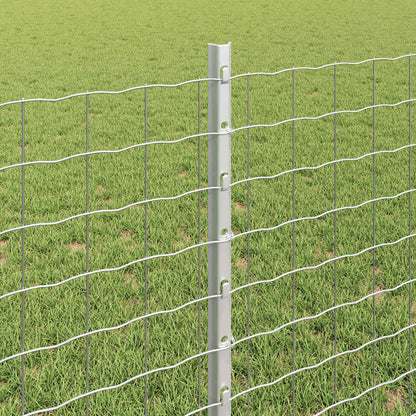 Embedded Fence Post 5 pcs Silver 120 cm Powder-Coated Steel
