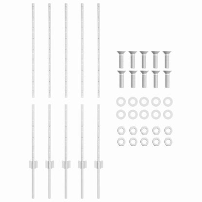 Embedded Fence Post 5 pcs Silver 160 cm Powder-Coated Steel