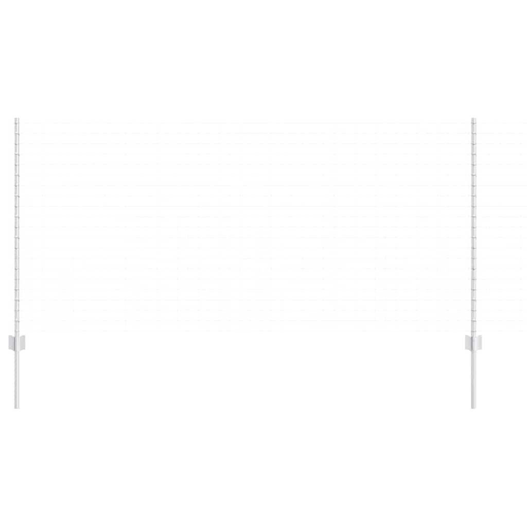 Embedded Fence Post 5 pcs Silver 160 cm Powder-Coated Steel