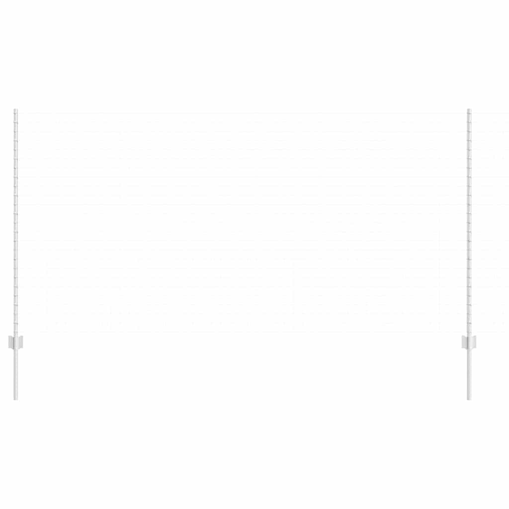 Embedded Fence Post 11 pcs Silver 180 cm Powder-Coated Steel