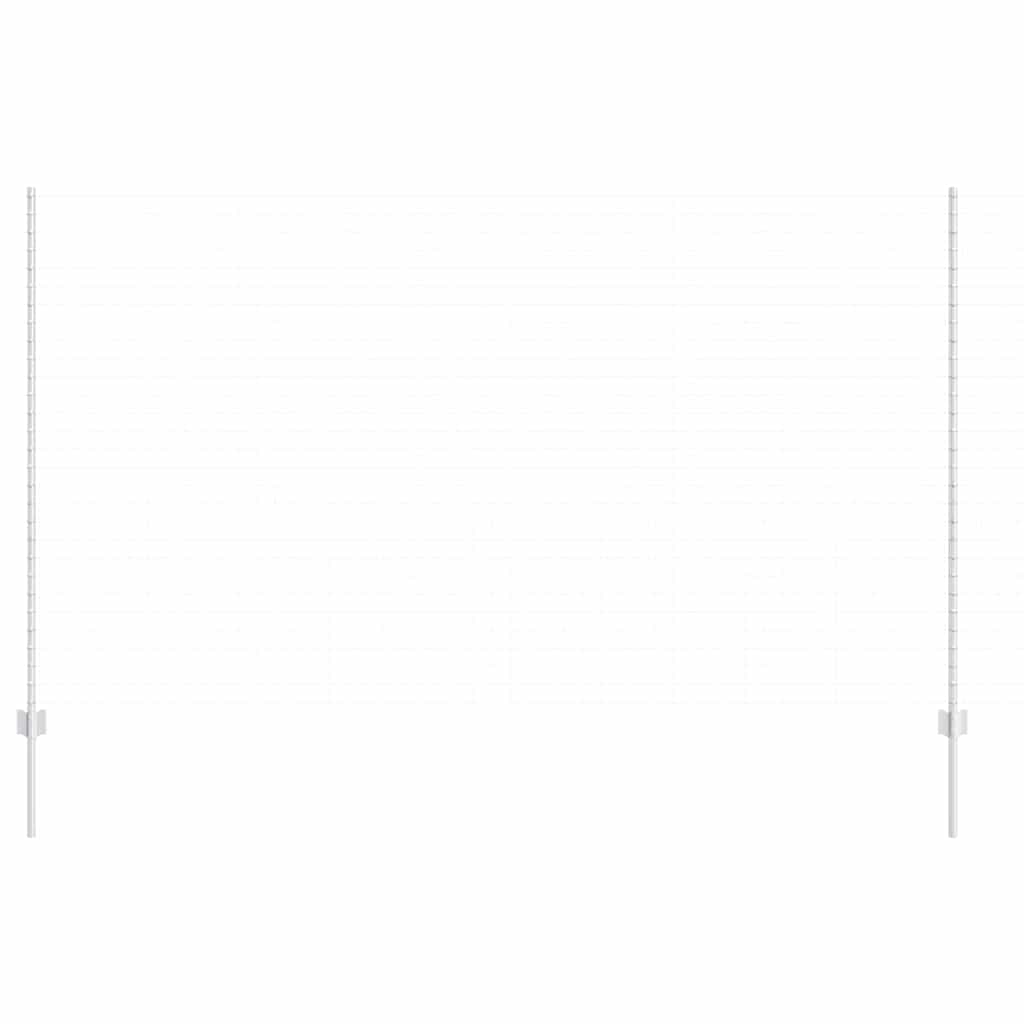 Embedded Fence Post 11 pcs Silver 200 cm Powder-Coated Steel