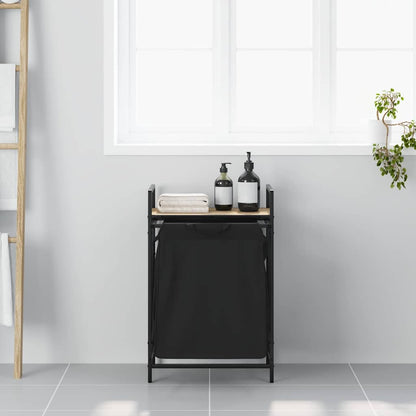 Laundry Basket 1 Compartment with Shelf Sonoma Oak