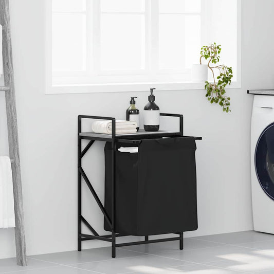 Laundry Basket 1 Compartment with Shelf Grey Sonoma