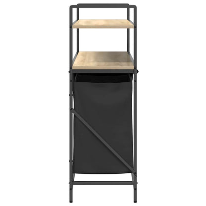 Laundry Basket 3 Compartments with Shelves Sonoma Oak
