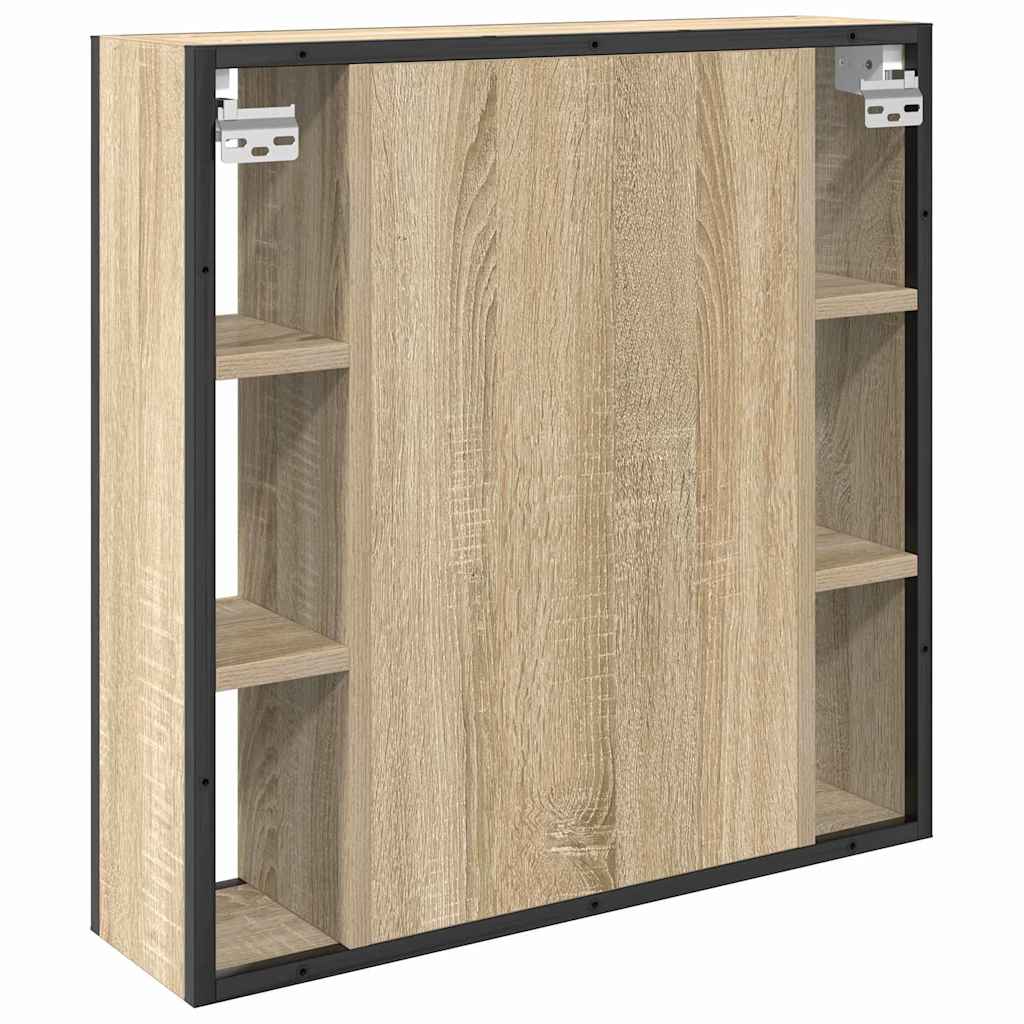Mirror Cabinet Sonoma Oak 60 x 16 x 60 cm Engineered Wood