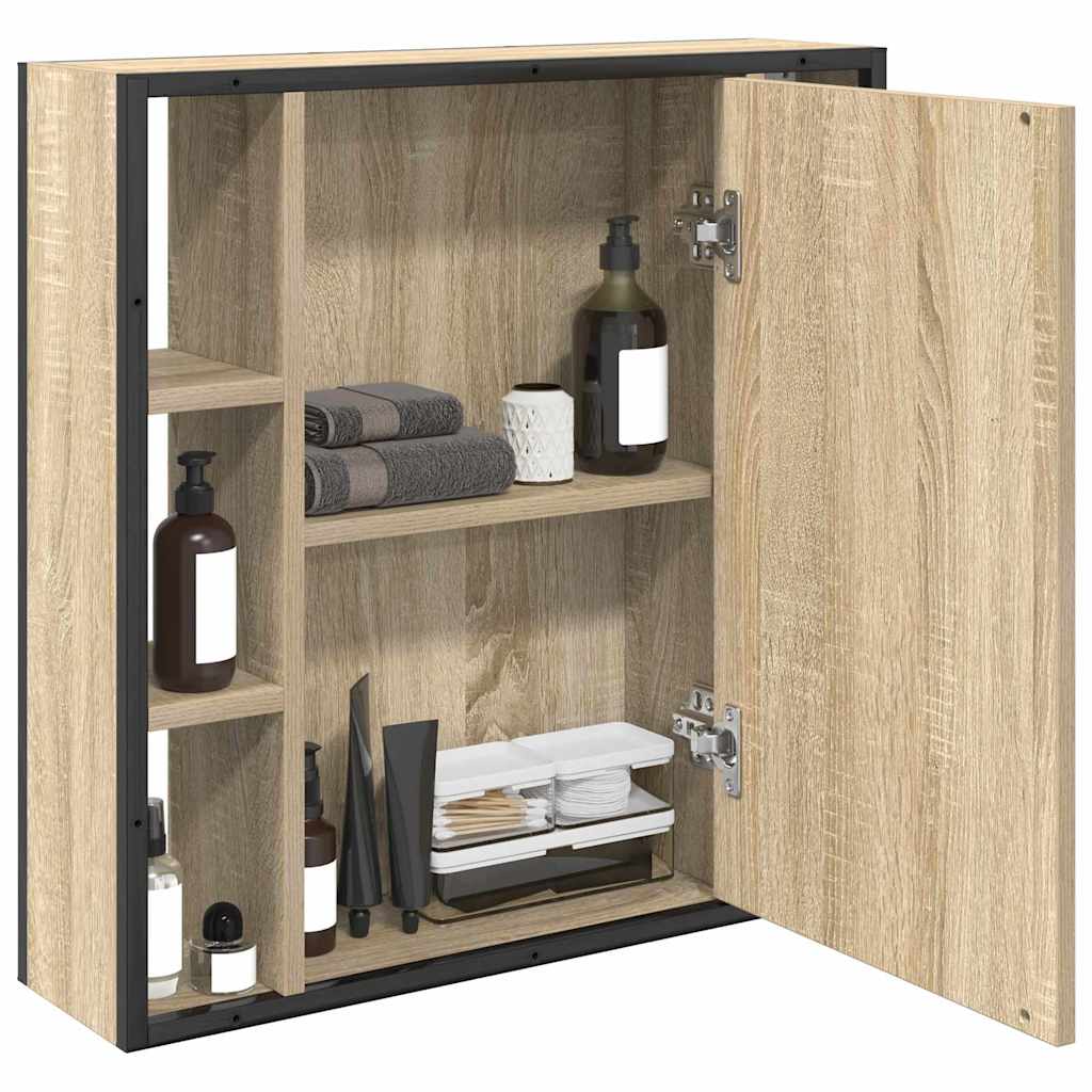 Mirror Cabinet Sonoma Oak 60 x 16 x 60 cm Engineered Wood