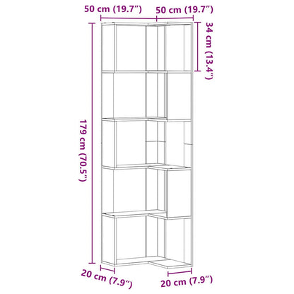 Bookcase Black Oak 50 x 50 x 179 cm