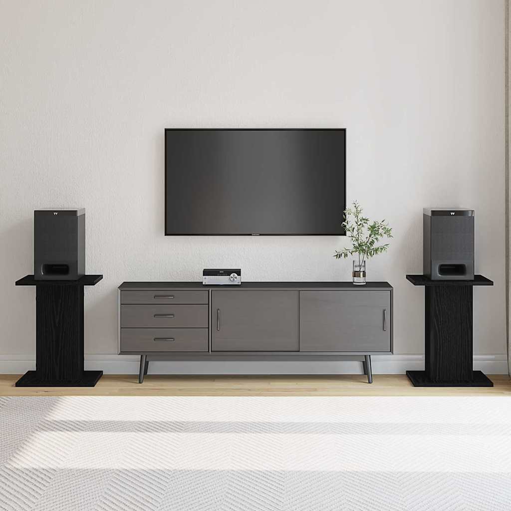 Speaker Stands 2 pcs Black Oak 30 x 30 x 40 cm Engineered Wood