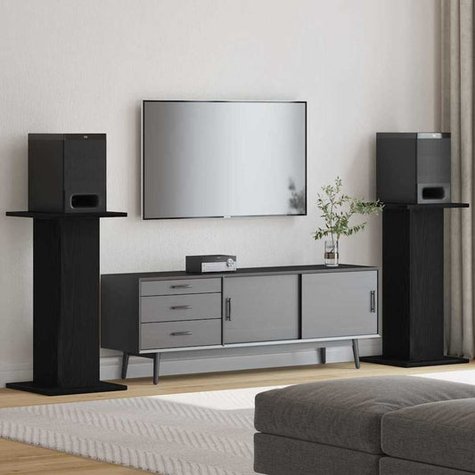 Speaker Stands 2 pcs Black Oak 30 x 30 x 60 cm Engineered Wood