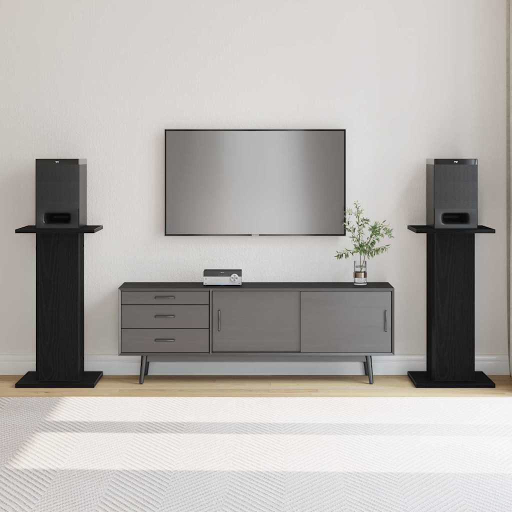 Speaker Stands 2 pcs Black Oak 30 x 30 x 60 cm Engineered Wood